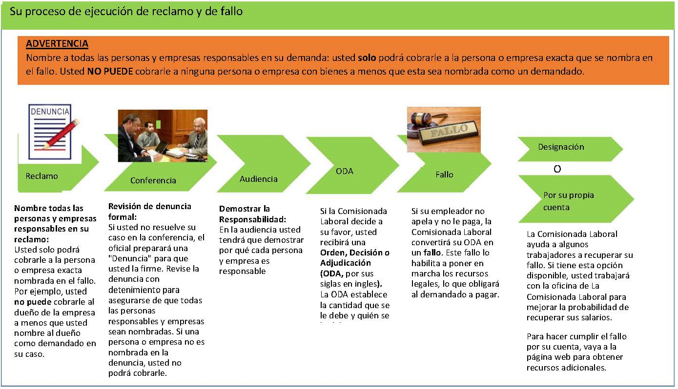 Figure of the Wage Claim and Judgment Enforcement Process Spanish